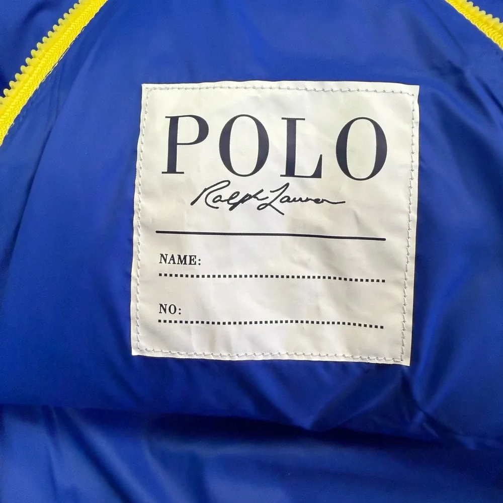 Ralph Lauren Polo Baby‎ Bunting Suit Blue Black Hooded Puffer Snowsuit 6M New